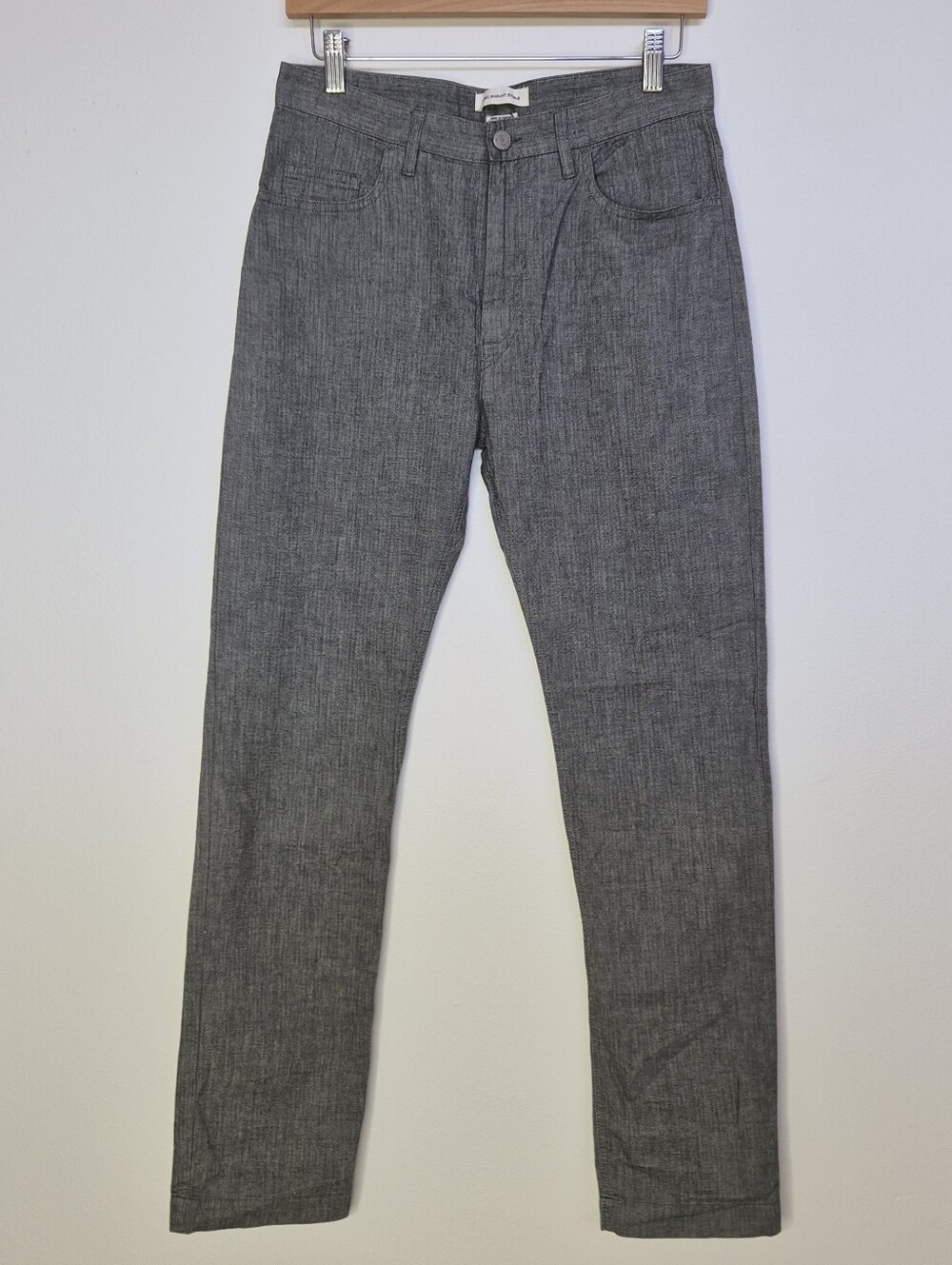 Isabel Marant Étoile Grey Herringbone Pants Size 34 US 2 Slim Straight Cotton